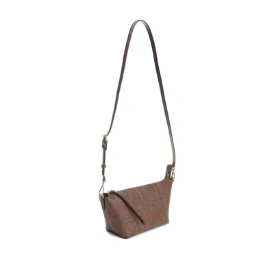 Etro Trapezoidal Shoulder Bag Shoulder Bags Brown In Pink
