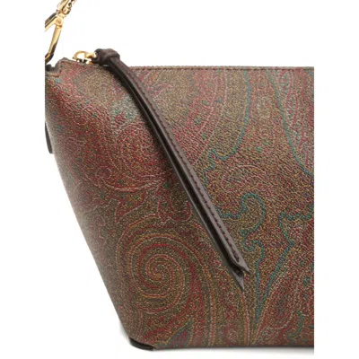 Etro Trapezoidal Shoulder Bag Shoulder Bags Brown In Pink