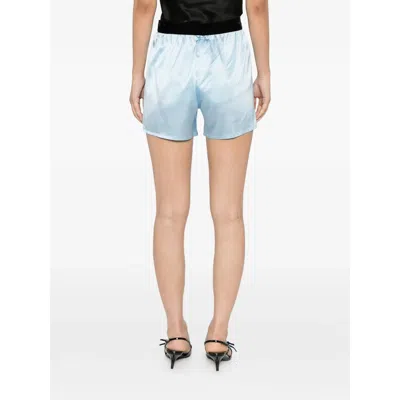 Tom Ford Stretch Silk Satin Relaxed Pj Shorts In Blue