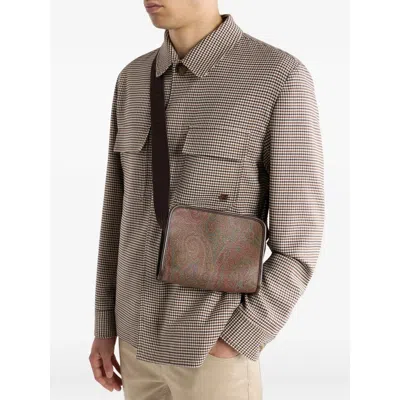 Etro Printed Satchel In Orange