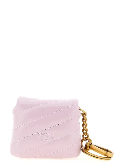 Pinko Bird-embellishment Keyring In Pink