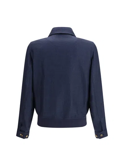 Brunello Cucinelli Hopsack Jacket In Blue
