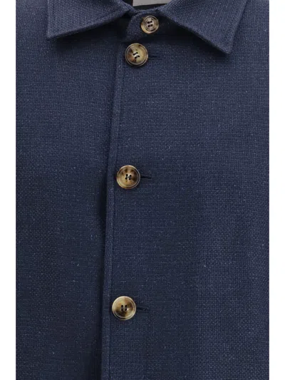 Brunello Cucinelli Hopsack Jacket In Blue