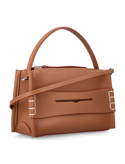 Jw Anderson Loafer Leather Shoulder Bag In Brown