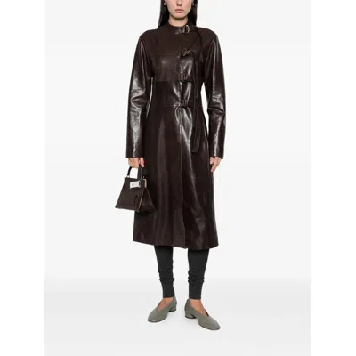 Paloma Wool Leather Outerwears In Brown