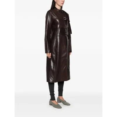 Paloma Wool Leather Outerwears In Brown