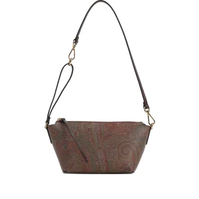 Etro Trapezoidal Shoulder Bag Shoulder Bags Brown In Pattern