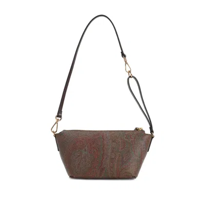 Etro Trapezoidal Shoulder Bag Shoulder Bags Brown In Pattern