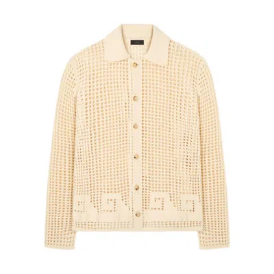 Alanui Where The Wave Begins Openwork Buttoned Shirt In Nude
