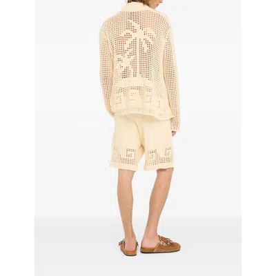 Alanui Where The Wave Begins Openwork Buttoned Shirt In Nude