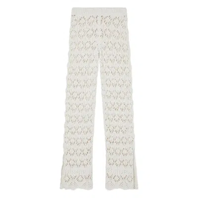 Alanui Lagoon Romance Crochet Flared Pants In White
