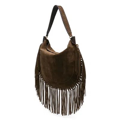 Isabel Marant Oskan Hobo Soft Shoulder Bag In Brown Suede