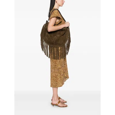 Isabel Marant Oskan Hobo Soft Shoulder Bag In Brown Suede