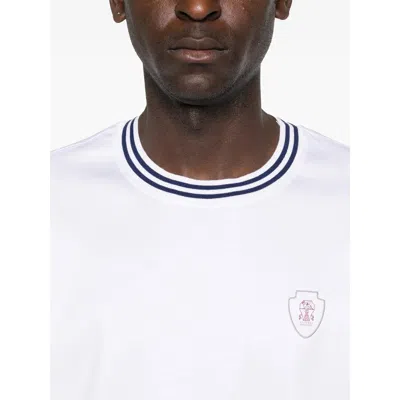 Brunello Cucinelli Solomeo Coat Of Arms T-shirt White In White