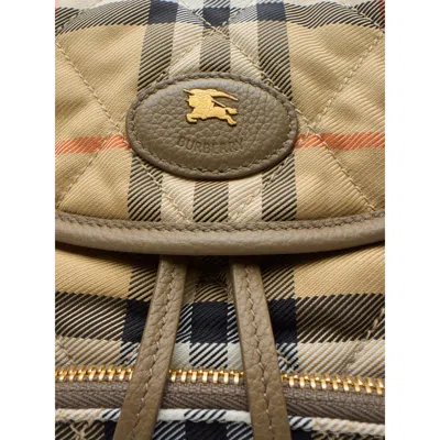 Burberry Mini Horseshoe Quilted Nylon Backpack Bags In Brown