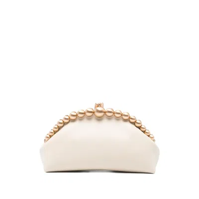 Cult Gaia Una Beaded-top Clutch Bag In White