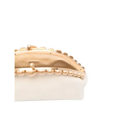 Cult Gaia Una Beaded-top Clutch Bag In White