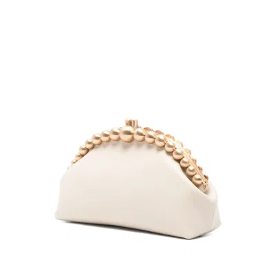 Cult Gaia Una Beaded-top Clutch Bag In White