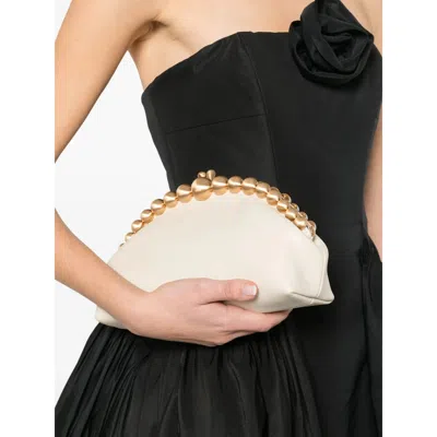 Cult Gaia Una Beaded-top Clutch Bag In White