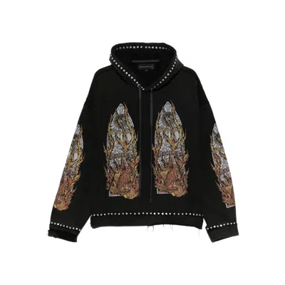 Who Decides War Stud-detail Graphic-print Hoodie In Black