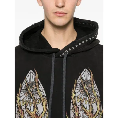 Who Decides War Stud-detail Graphic-print Hoodie In Black
