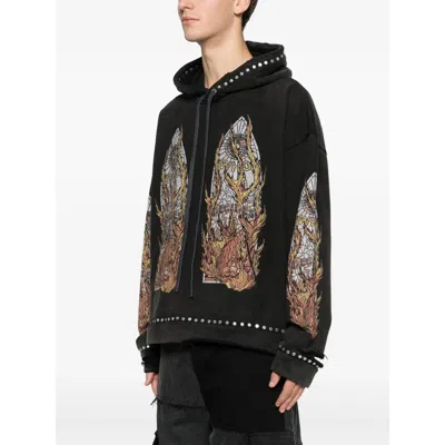 Who Decides War Stud-detail Graphic-print Hoodie In Black