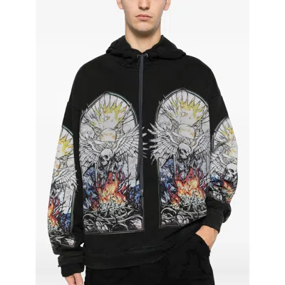Who Decides War Skull Hooded Pullover In Black