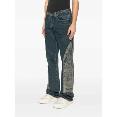 Who Decides War Graphic-panel Jeans In Blue