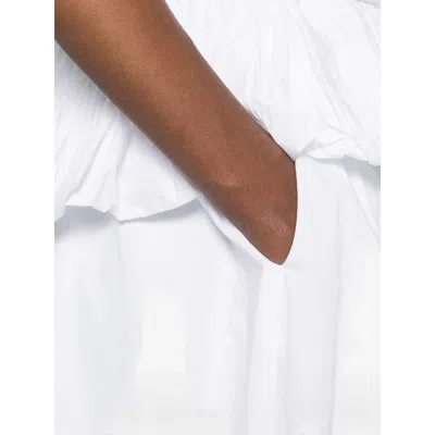 Rotate Birger Christensen Rotate Birgerchristensen Nicola Highwaisted Poplin Trousers In White