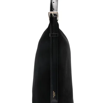 Apc Adjustable-strap Zip Shoulder Bag In Black