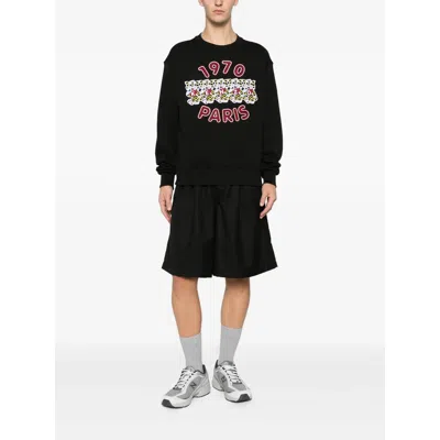 Kenzo Wild Tiger Embroidered Sweatshirt Black In Black