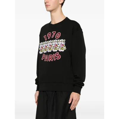 Kenzo Wild Tiger Embroidered Sweatshirt Black In Black