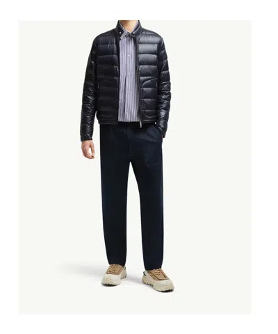 Moncler Men Acorus Short Down Jacket Navy In Blue