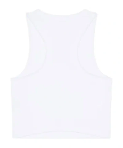 Givenchy Cropped Tank Top In Cotton With  Paris Print In White