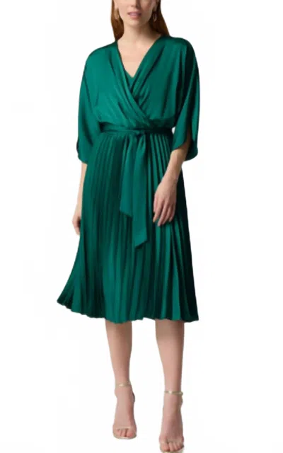 Joseph Ribkoff Knee-length Wrap Dress In True Emerald In Green