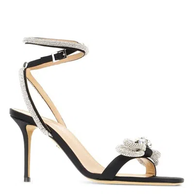 Mach&mach Crystal Double Bow Sandals In Black