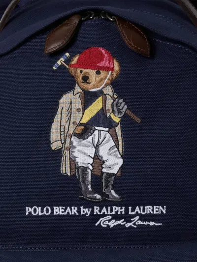 Polo Ralph Lauren Polo Bear Canvas Backpack In Newport Navy In Blue