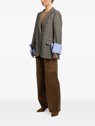 Jejia Birkin Check-pattern Pocket Blazer In Multi