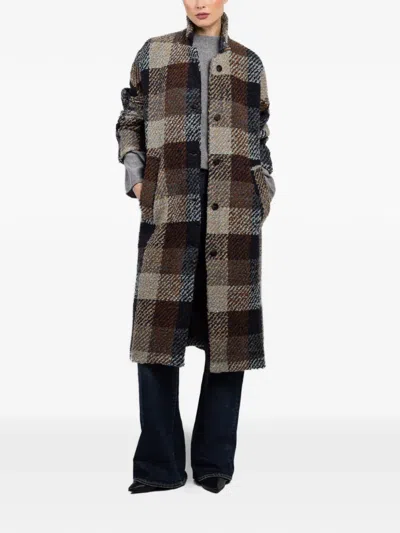 Hannes Roether Check-pattern Buttoned Coat In Multi