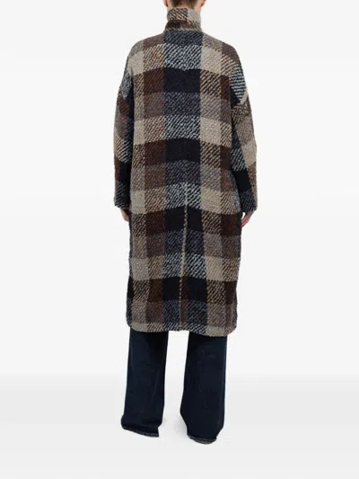 Hannes Roether Check-pattern Buttoned Coat In Multi