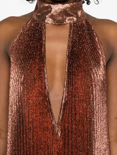 褶饰超长连衣裙