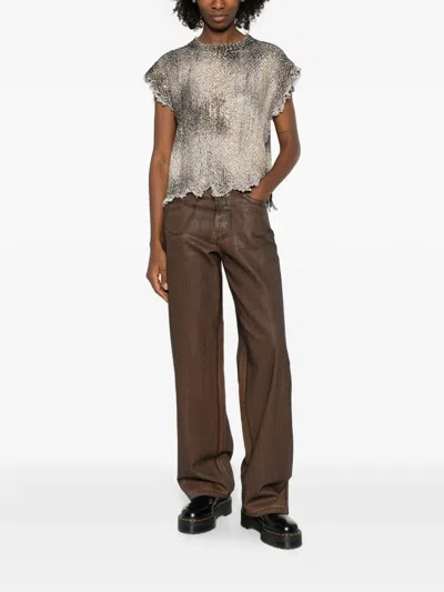 Avant Toi Distressed Vest In Gray