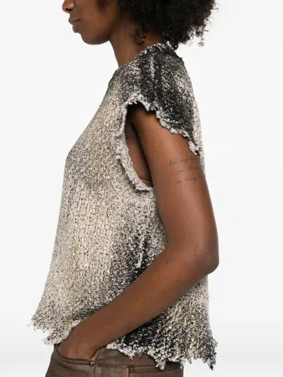 Avant Toi Distressed Vest In Gray