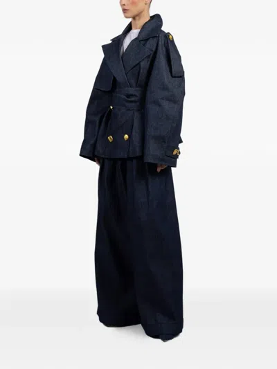 Francoise Gabi Double-breasted Coat In Multi
