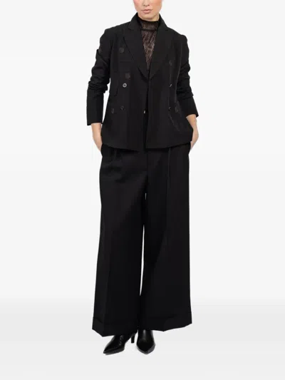 Ibrigu Button Double-breasted Jacket In Black