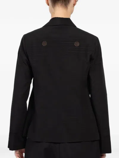 Ibrigu Button Double-breasted Jacket In Black