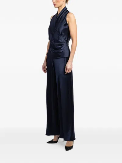 Peter Cohen Wrap Tie Top In Blue