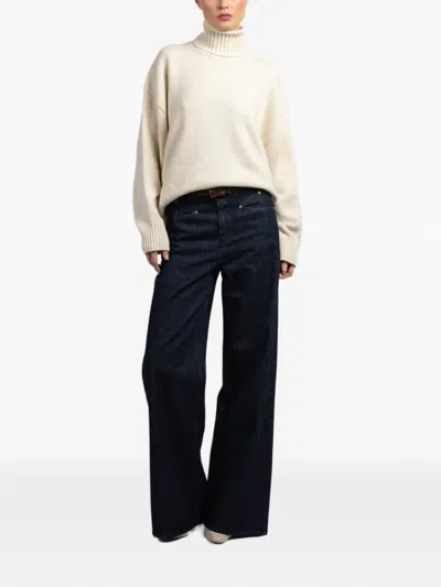 Another Tomorrow Roll-neck Sweater In White