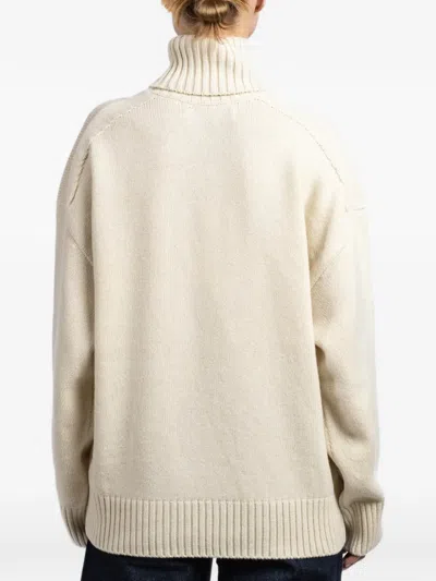 Another Tomorrow Roll-neck Sweater In White