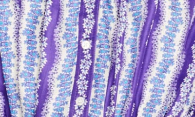 Sandro Peninsula Floral Long Sleeve Silk Button-up Shirt In Multi